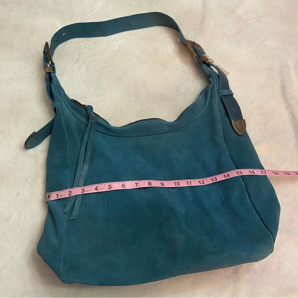 New! Free People westbound suede tote hobo bag carryall blue nwot - Picture 12 of 13